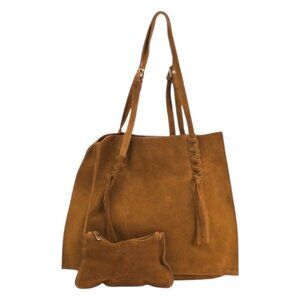 CHEVAL Made In Italy Suede Tote With Attached Pouch